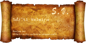Sóti Velmira névjegykártya